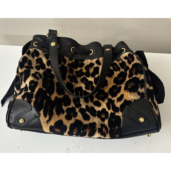 Vintage Juicy Couture Leopard Daydreamer Purse Bag with Double Bow Preowned - Picture 4 of 15